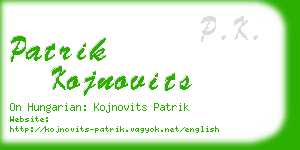 patrik kojnovits business card